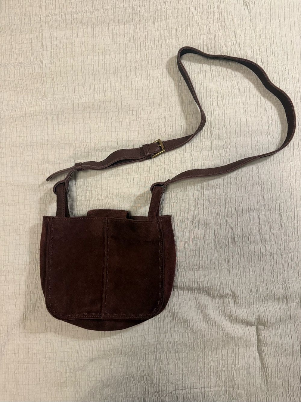 Suede Crossbody Bag in Deep Brown - Classic Casual Style